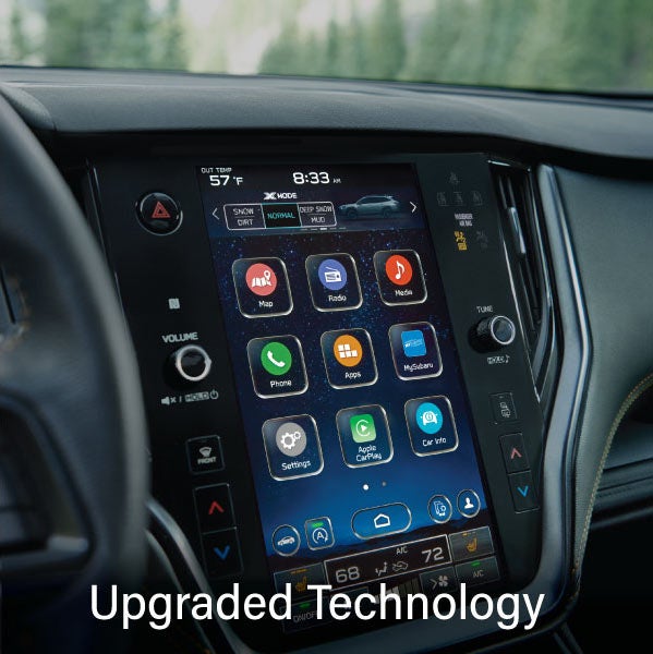 An 8-inch available touchscreen with the words “Ugraded Technology“. | Goldstein Subaru in Colonie NY