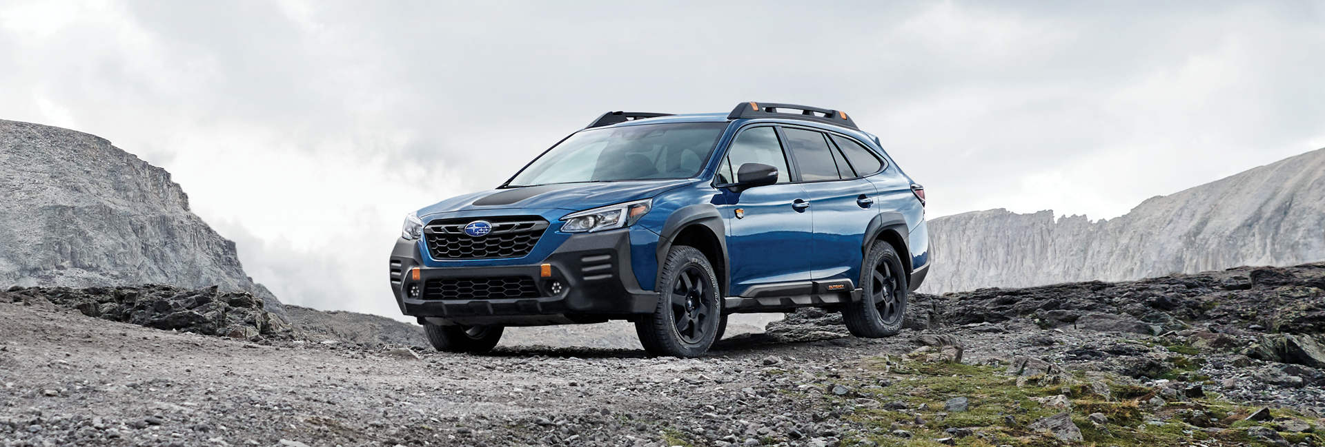 A 2023 Outback Wilderness parked in the mountains. | Goldstein Subaru in Colonie NY