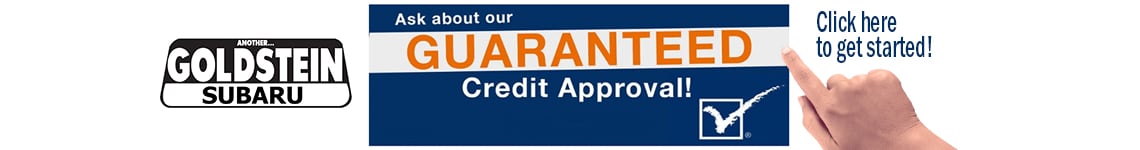 Goldstein Subaru guaranteed financing banner links to credit application