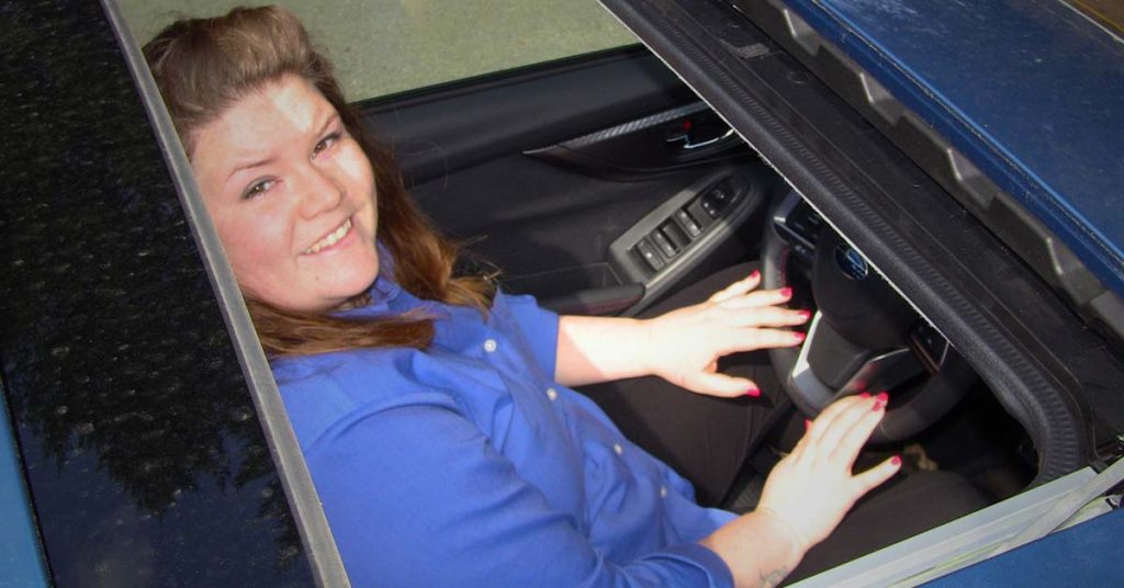 Amber enjoys heated seats and a moonroof in her Subaru Impreza Sport 5 Door.
