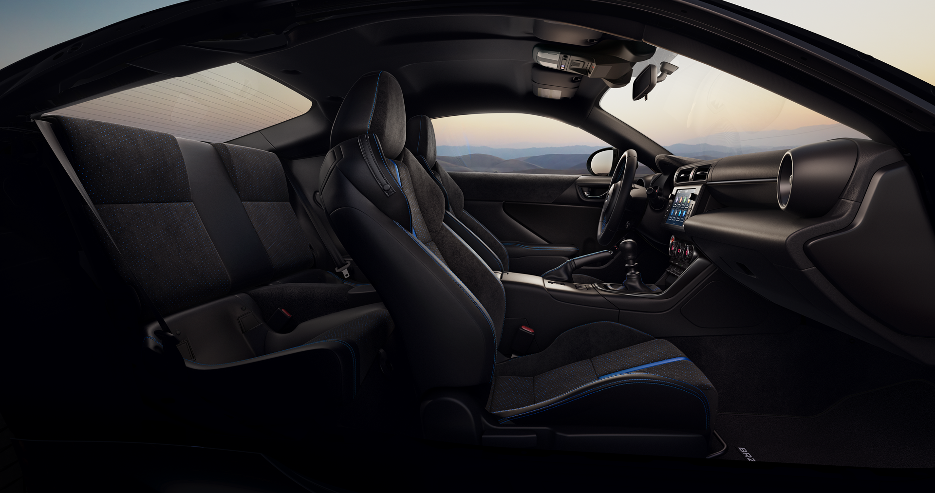 2025 Subaru BRZ tS Shown in Black/Blue Ultrasuede® & Leather