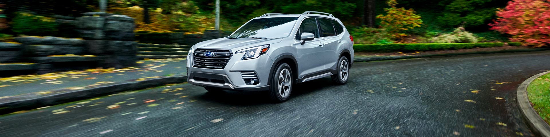 A 2022 Forester driving on a highway. | Goldstein Subaru in Colonie NY