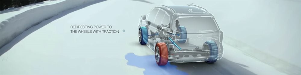 Subaru Symmetrical All-Wheel Drive redirects power to wheels with traction
