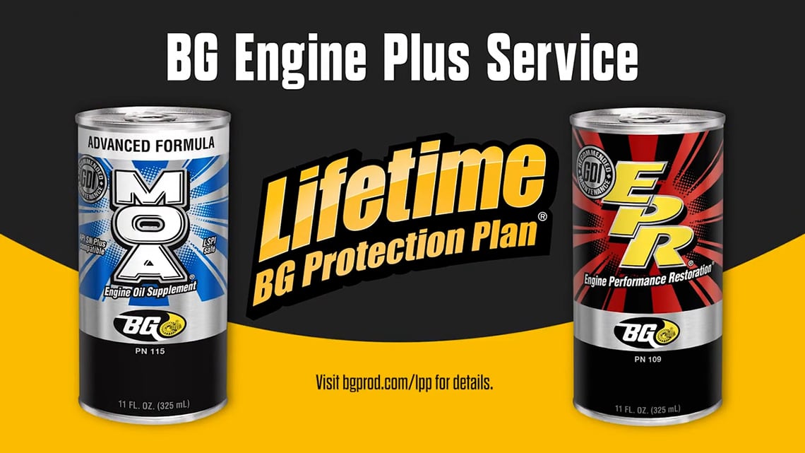 screenshot of BG Products Engine Plus Service video
