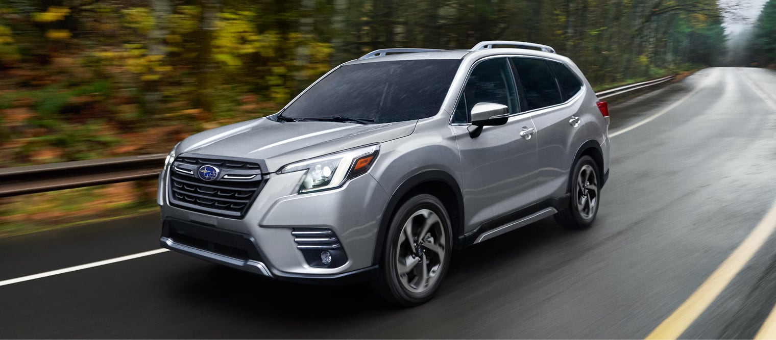2022 Subaru Forester in silver on the road