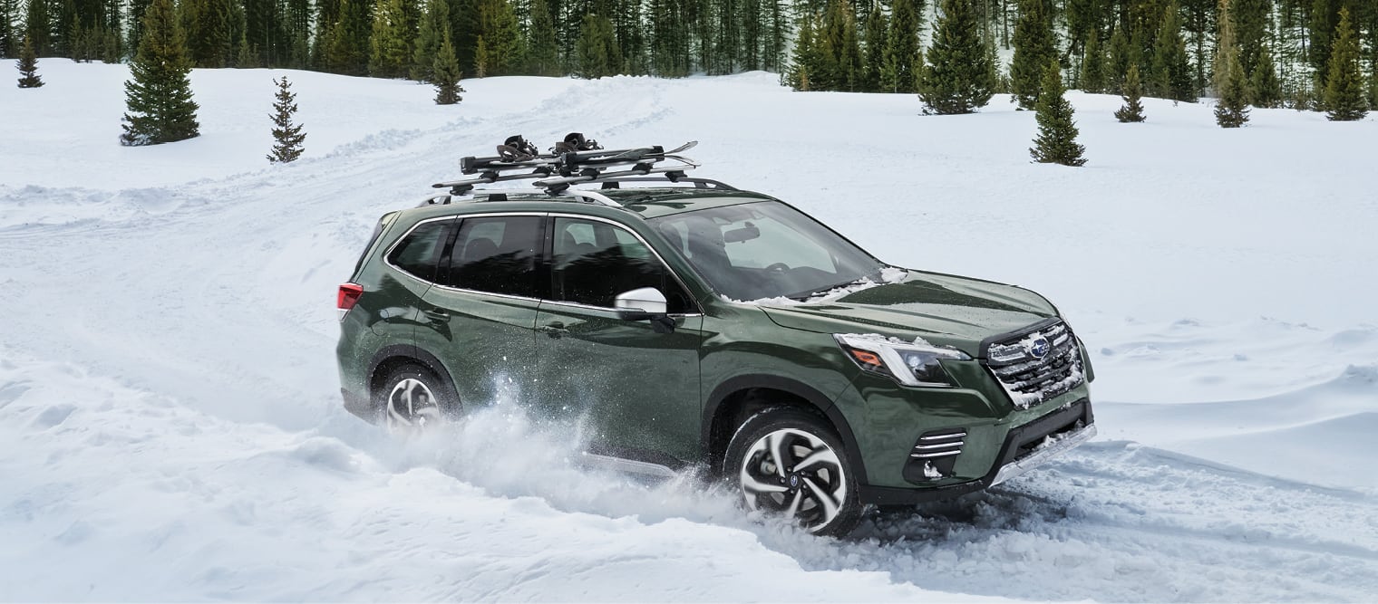 2022 Subaru Forester driving in the snow