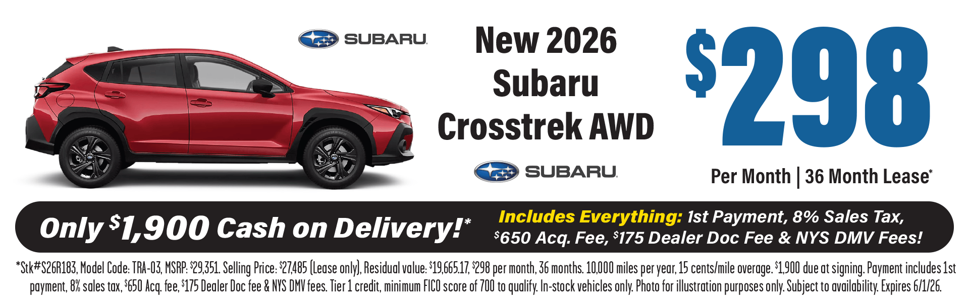 2026 Subaru Crosstrek Lease