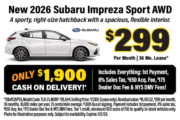 Subaru Impreza Lease Offer