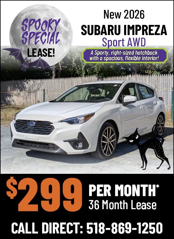 Lease a New 2026 Subaru Impreza Sport AWD for Only $299 Per Month!*