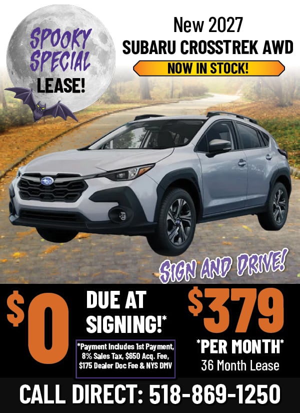 Lease a New 2027 Subaru Crosstrek AWD for $0 Down and $379 Per Month!*