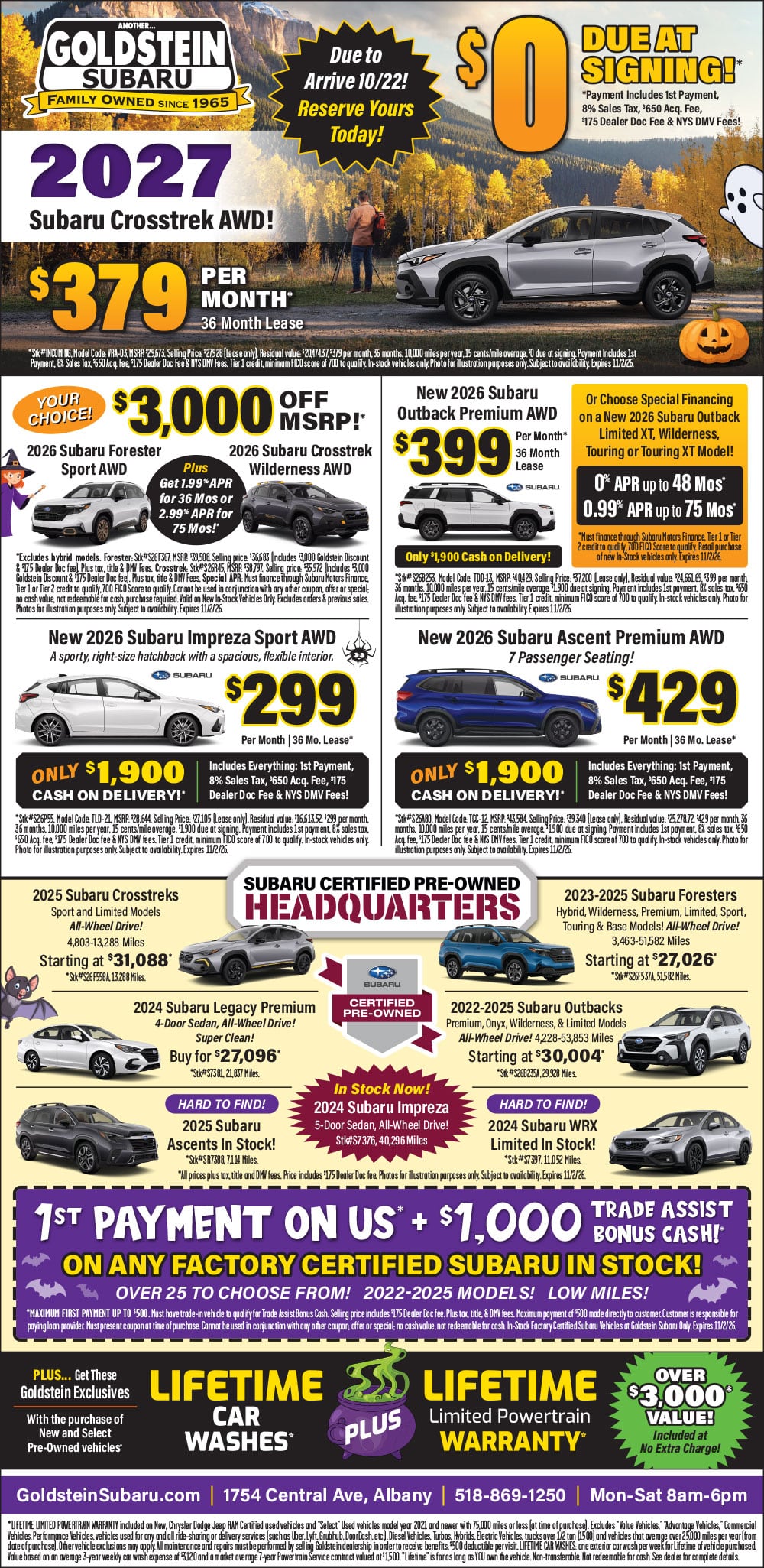 Goldstein Subaru Print Specials from the paper!